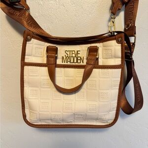 Steve Madden Cream and Brown Crossbody Bag